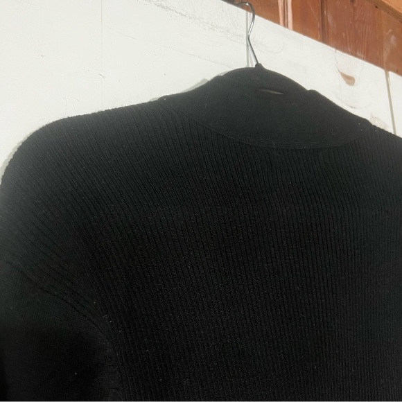 Banana Republic Full Zip Sweater EXTRA FINE MERINO WOOL Black Size Medium - Picture 11 of 11